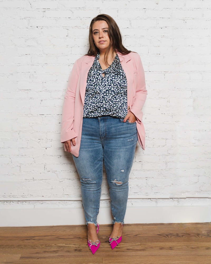 Plus Size Olivia Boyfriend Blazer Pretty Pink